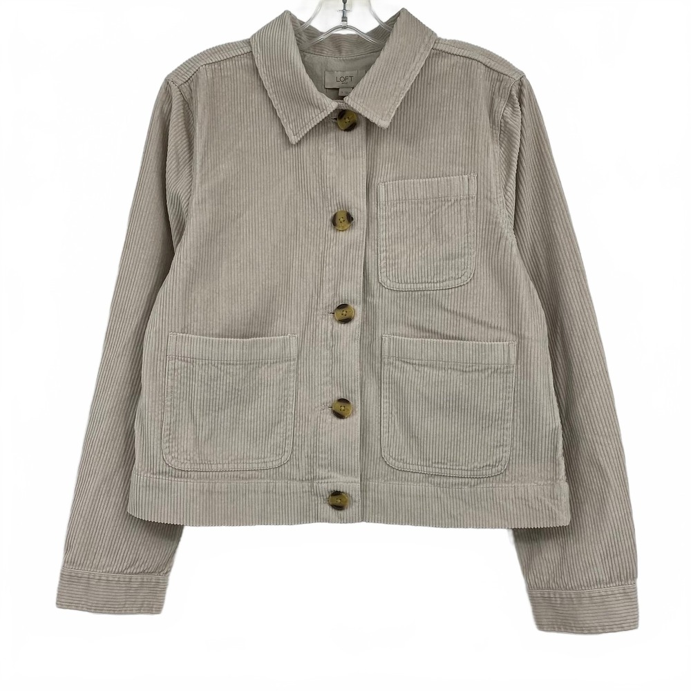 LOFT Beige Corduroy Shacket | Womens S